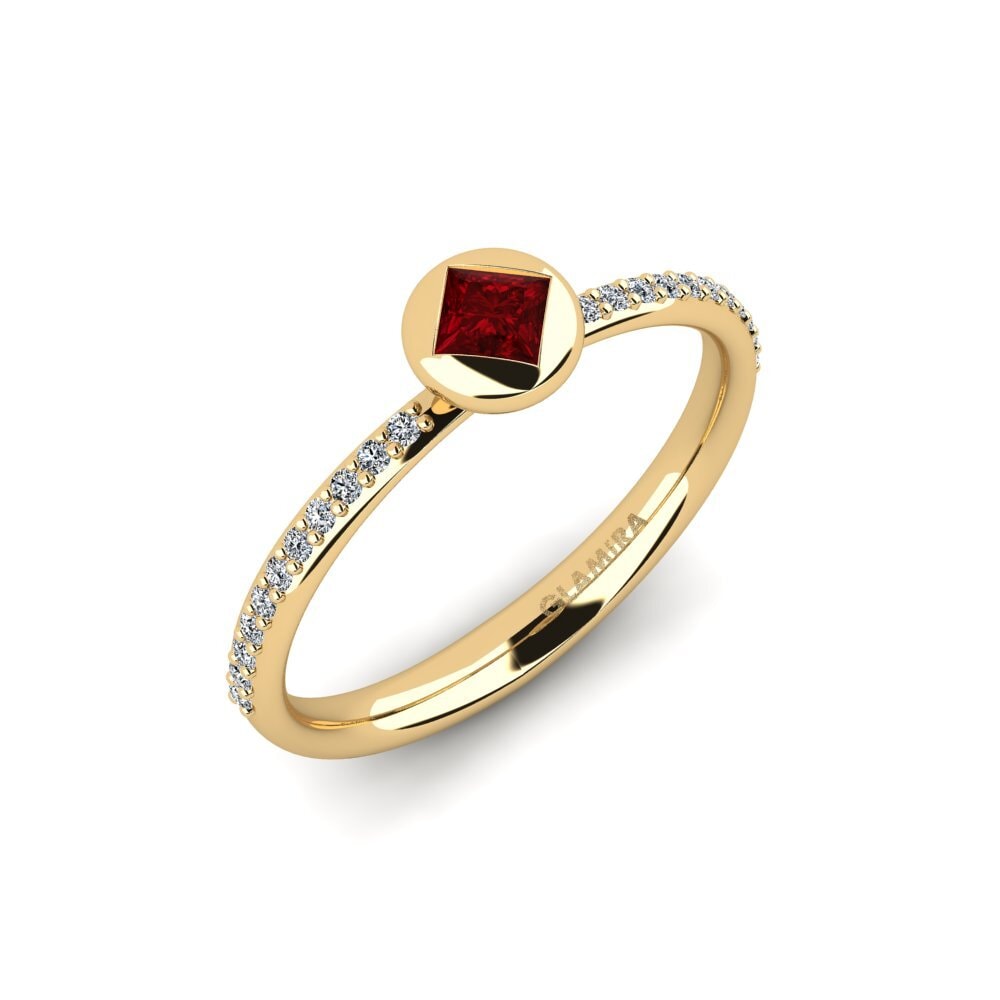 Red Zirconia Engagement Ring Standish