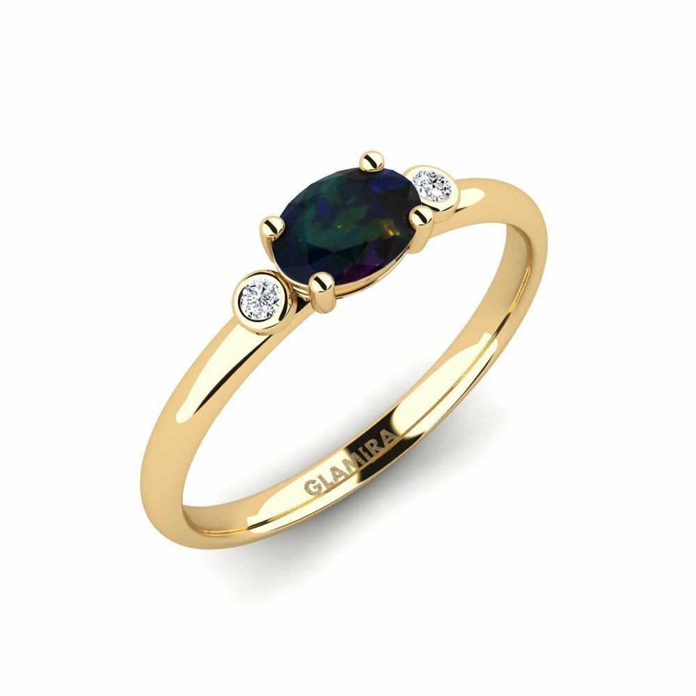Black Opal Engagement Ring Forsany