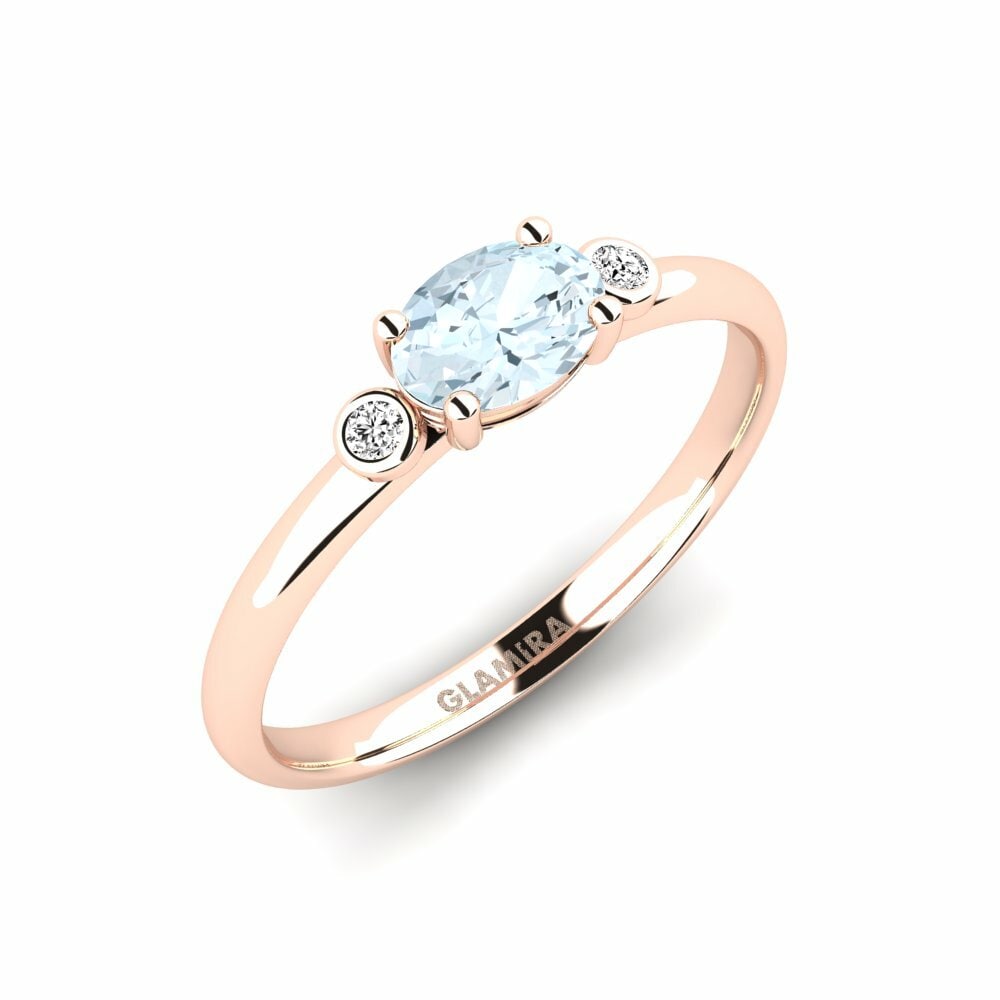 Rotgold 585 Aquamarin Verlobungsring Forsany