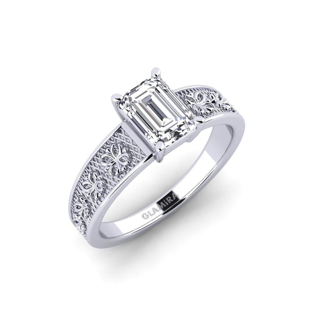 Weißgold 750 Labor-gezüchteter Diamant Verlobungsring Leeb