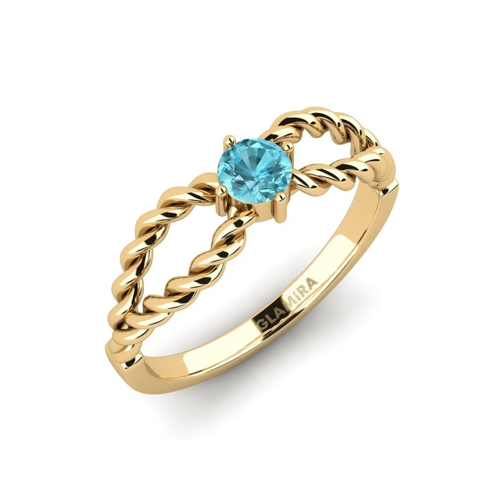 Zircon Bleu Bague de fiançailles Leppo