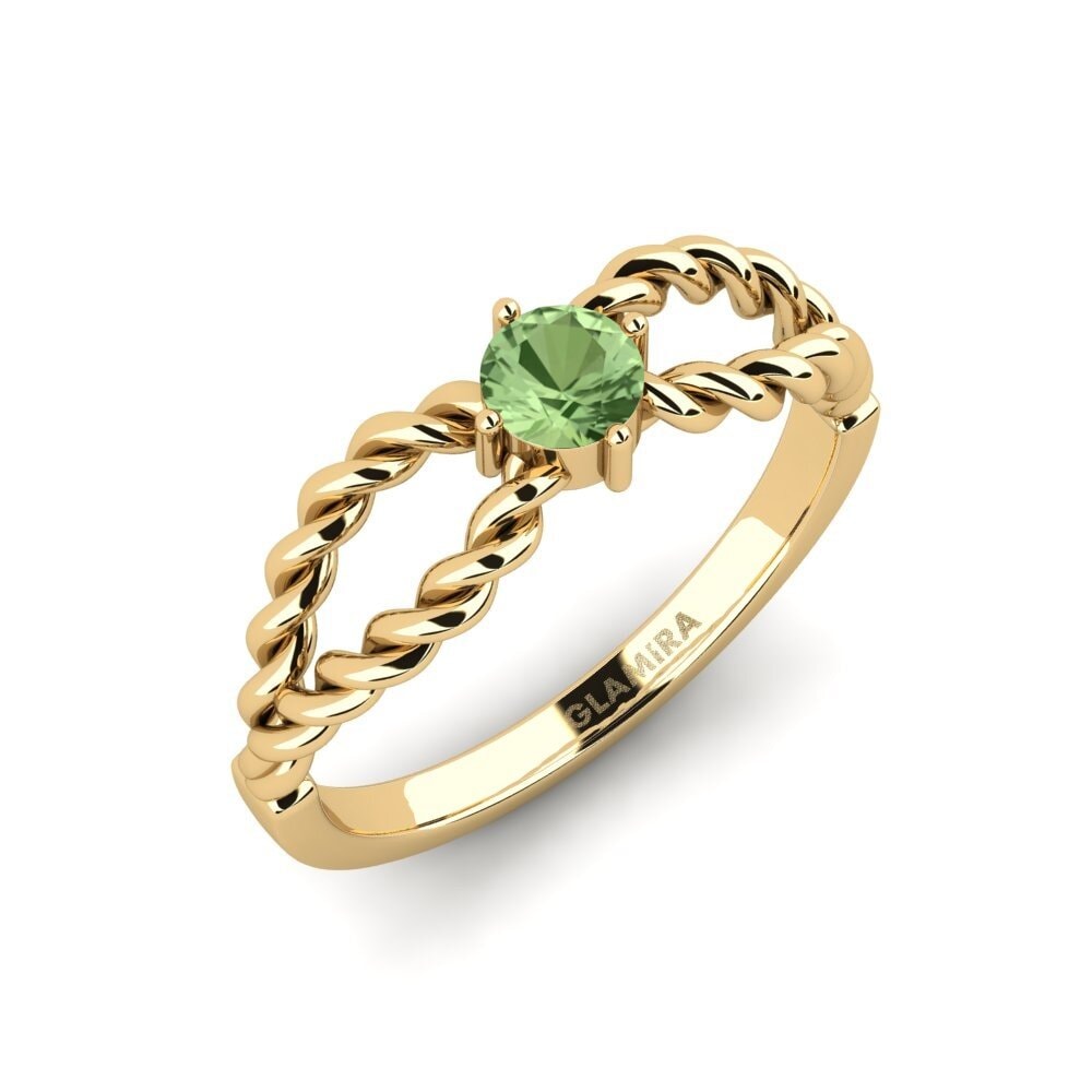Zafiro Verde Anillo de compromiso Leppo