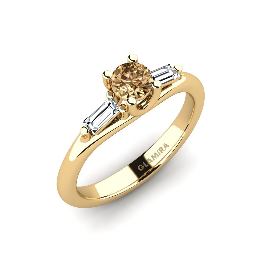 Diamante café Anillo de compromiso Loste
