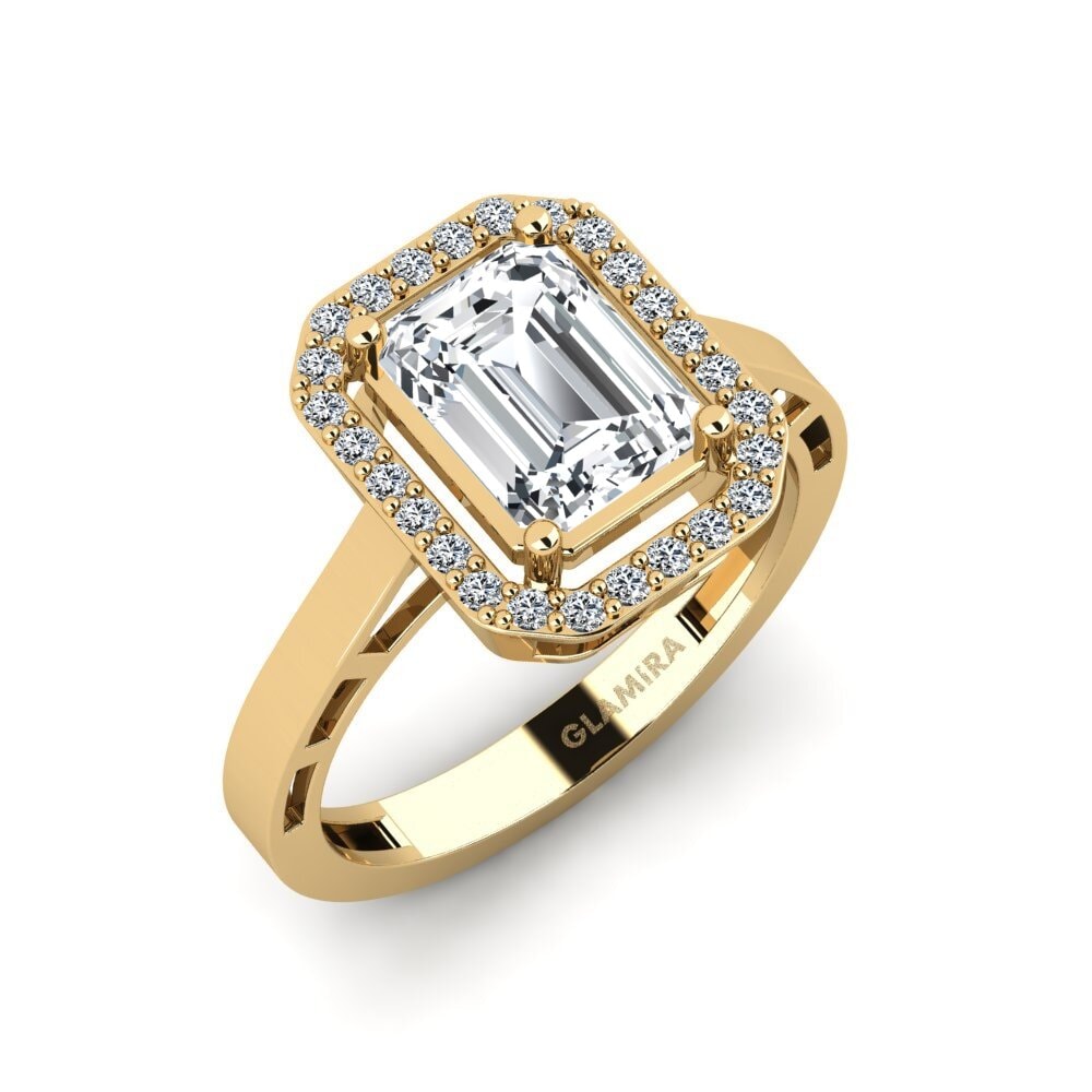 White Zircon Engagement Ring Manifoldness