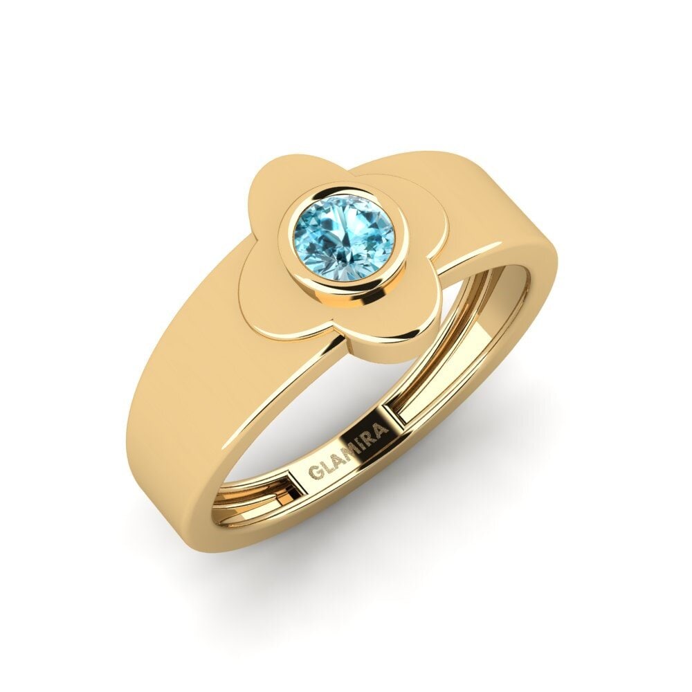 Zircon Bleu Bague de fiançailles Martaredna