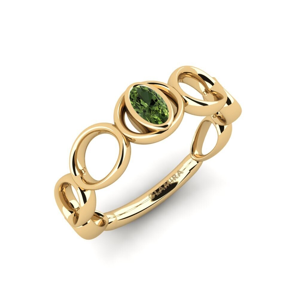 Zafiro Verde Anillo de compromiso Misaint