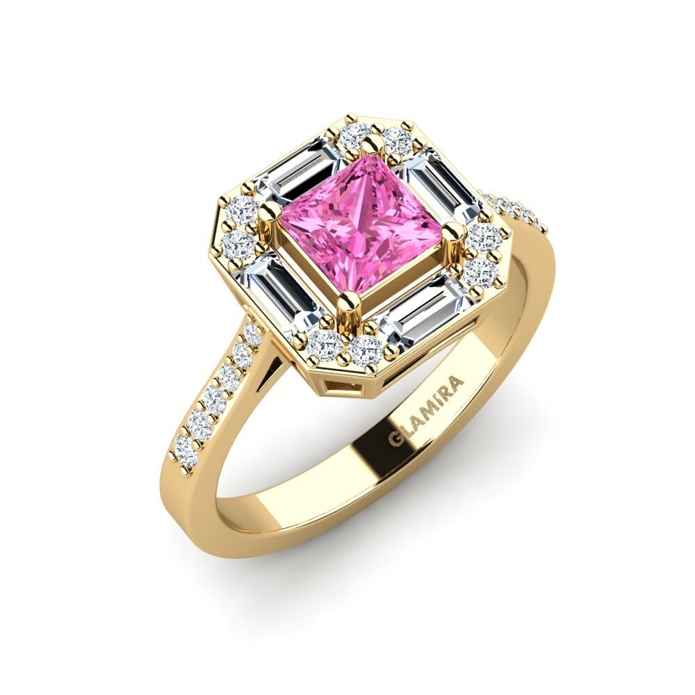 Pink Topaz Engagement Ring Montagne