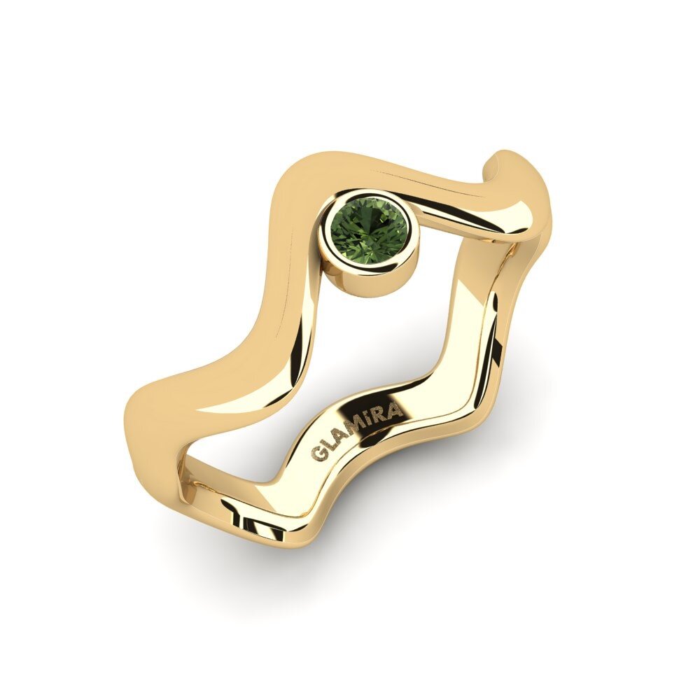Zafiro Verde Anillo de compromiso Moyut