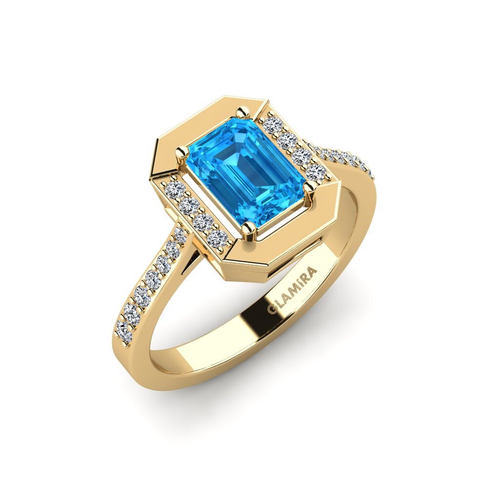 Blue Topaz Engagement Ring Originaire