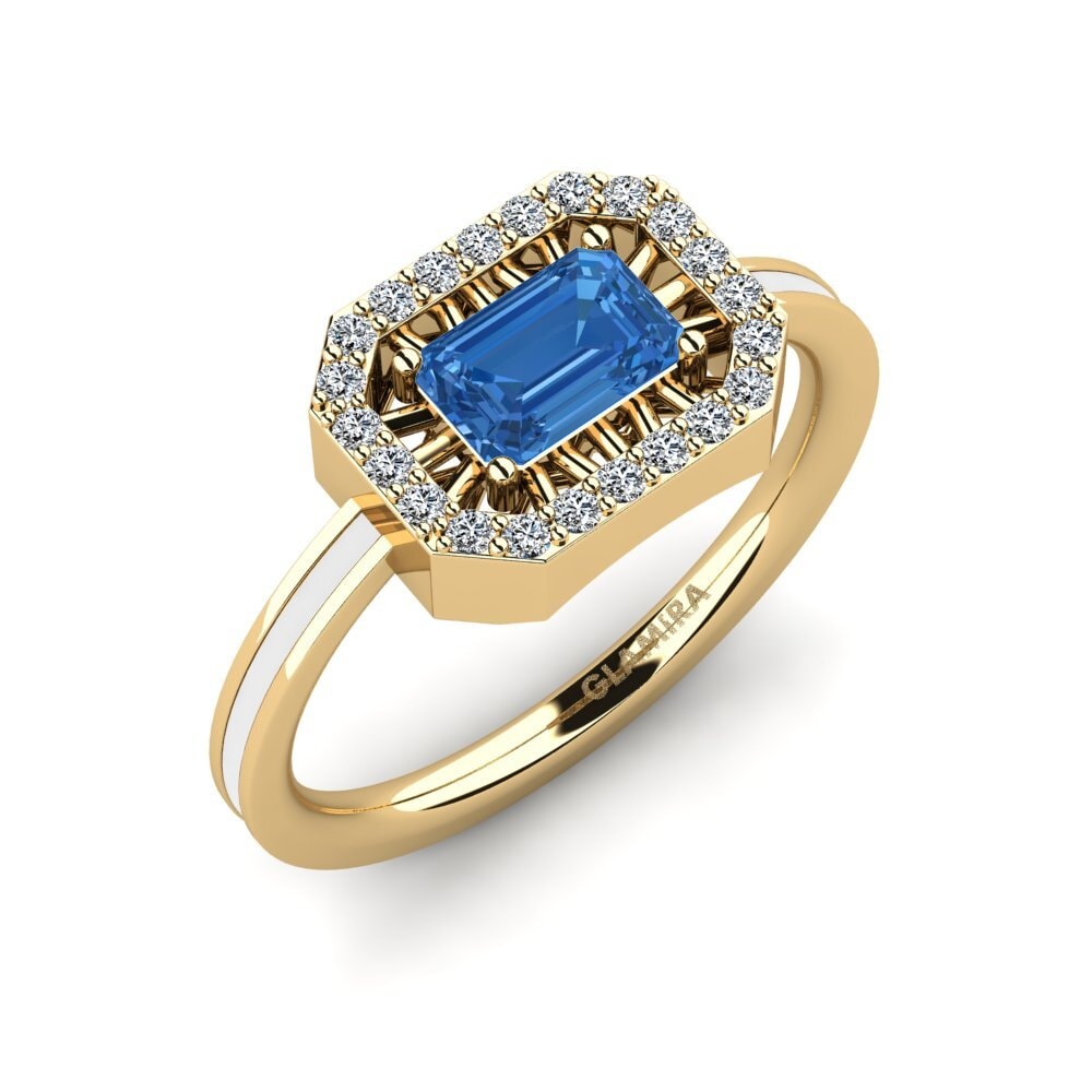 Dunkelblauer Zirkonia Ring Owroni