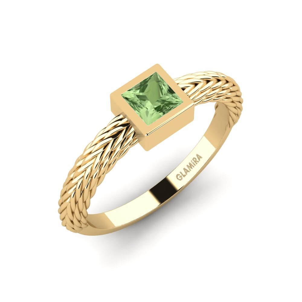 Zafiro Verde Anillo de compromiso Parahha