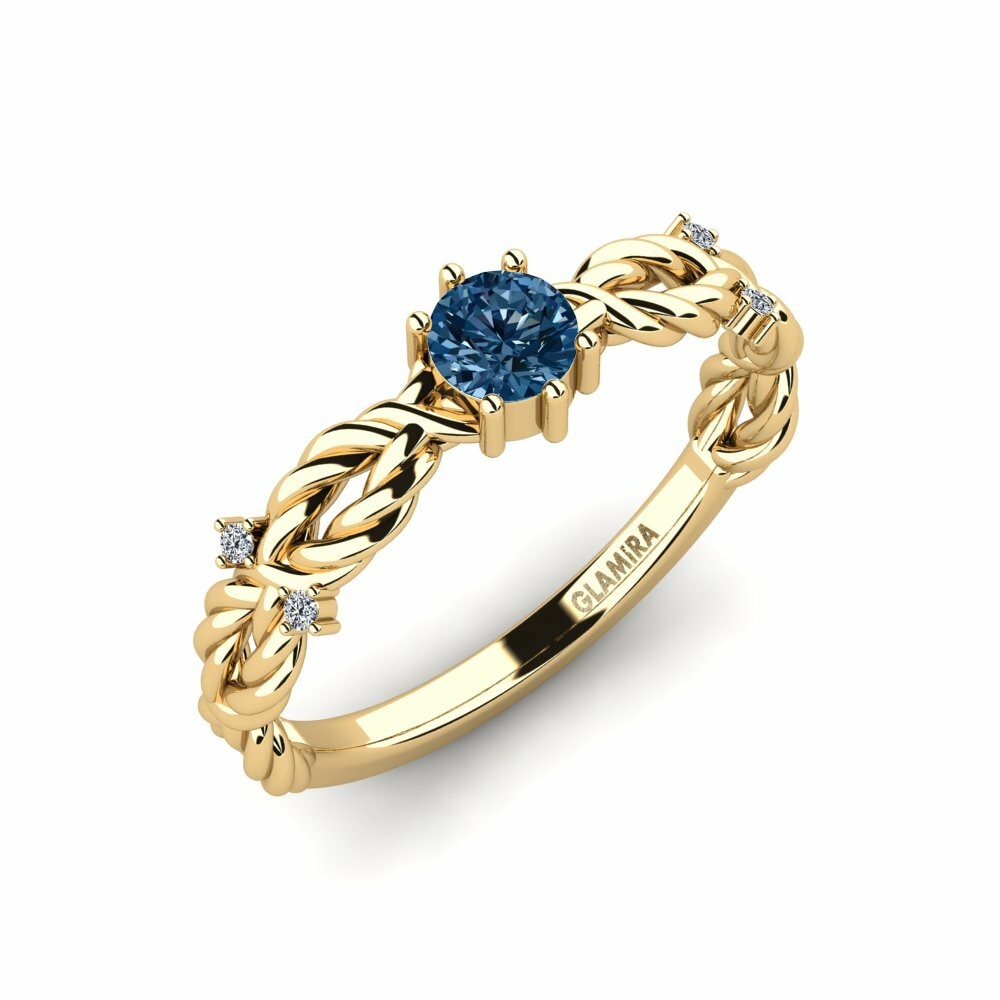Blue Diamond Engagement Ring Pique