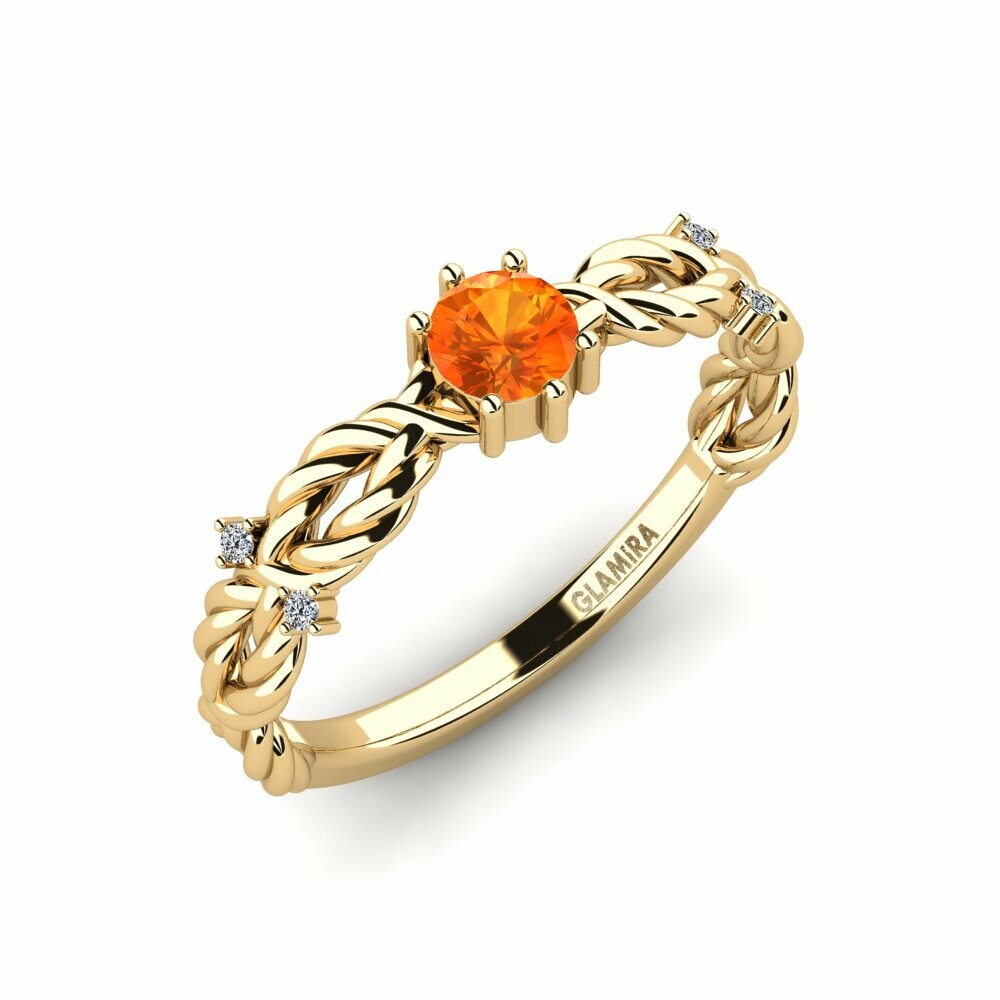 Orange Sapphire Engagement Ring Pique