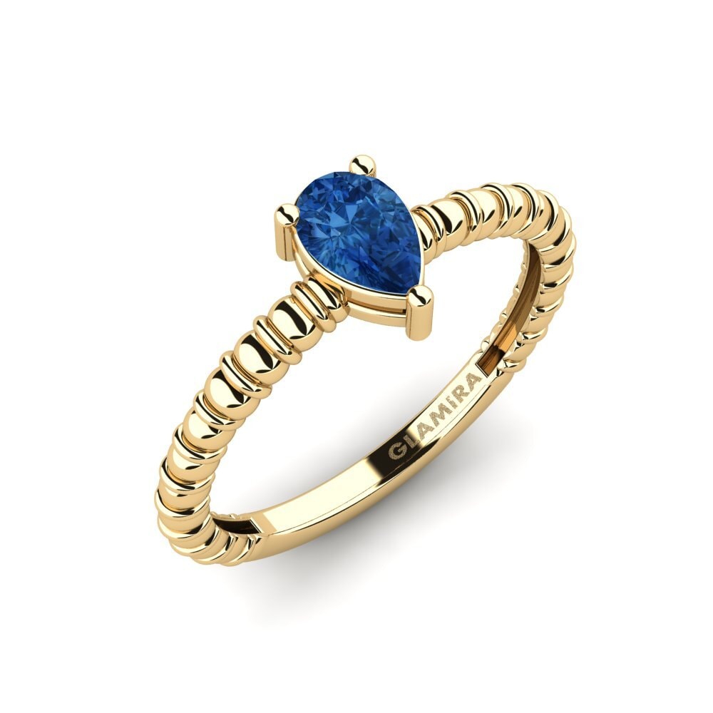 Dark Blue Zirconia Engagement Ring Privies