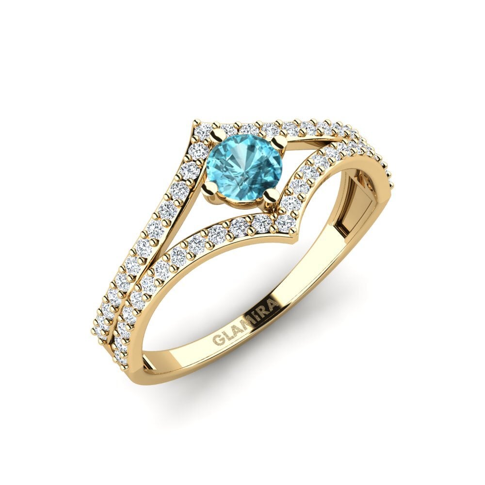 Blue Zircon Engagement Ring Rentere