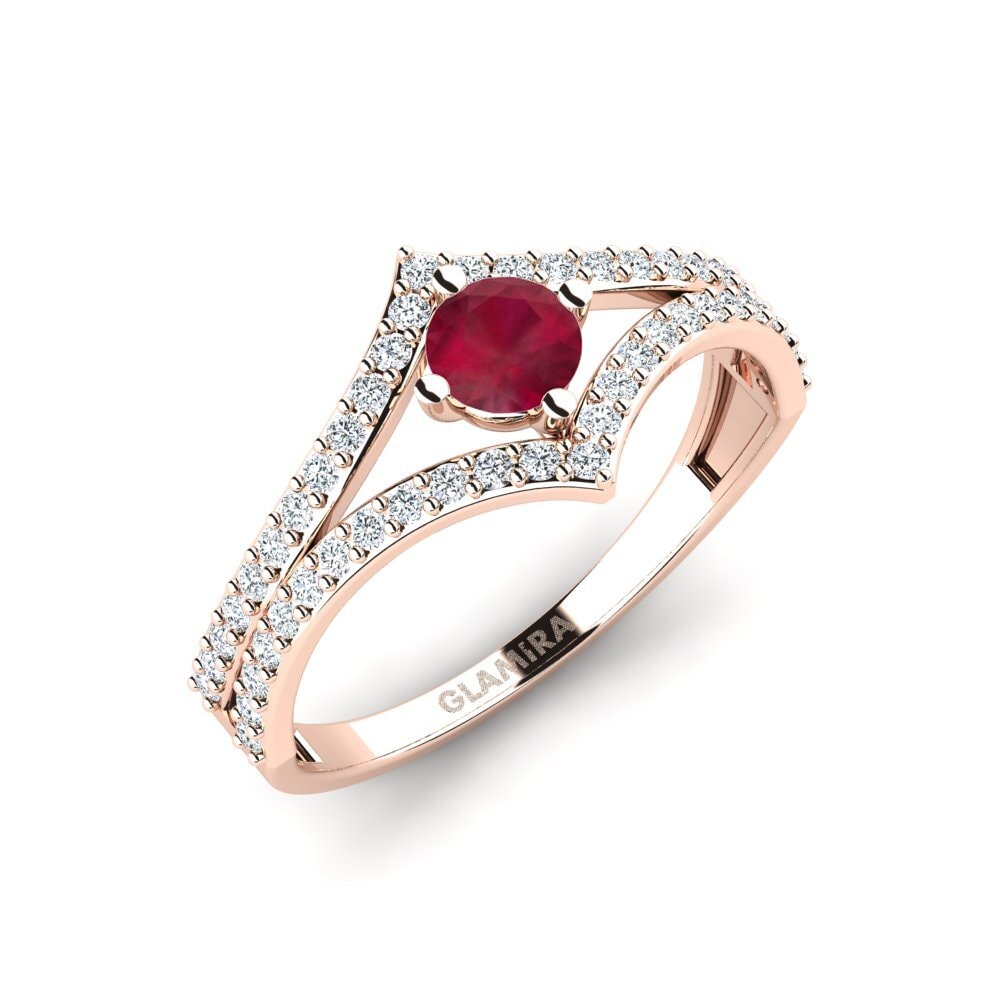 14ct Rose Gold Ruby Engagement Ring Rentere