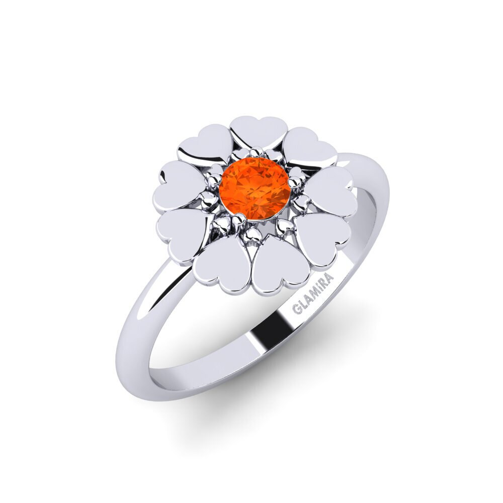 14k White Gold Fire-Opal Ring Rive