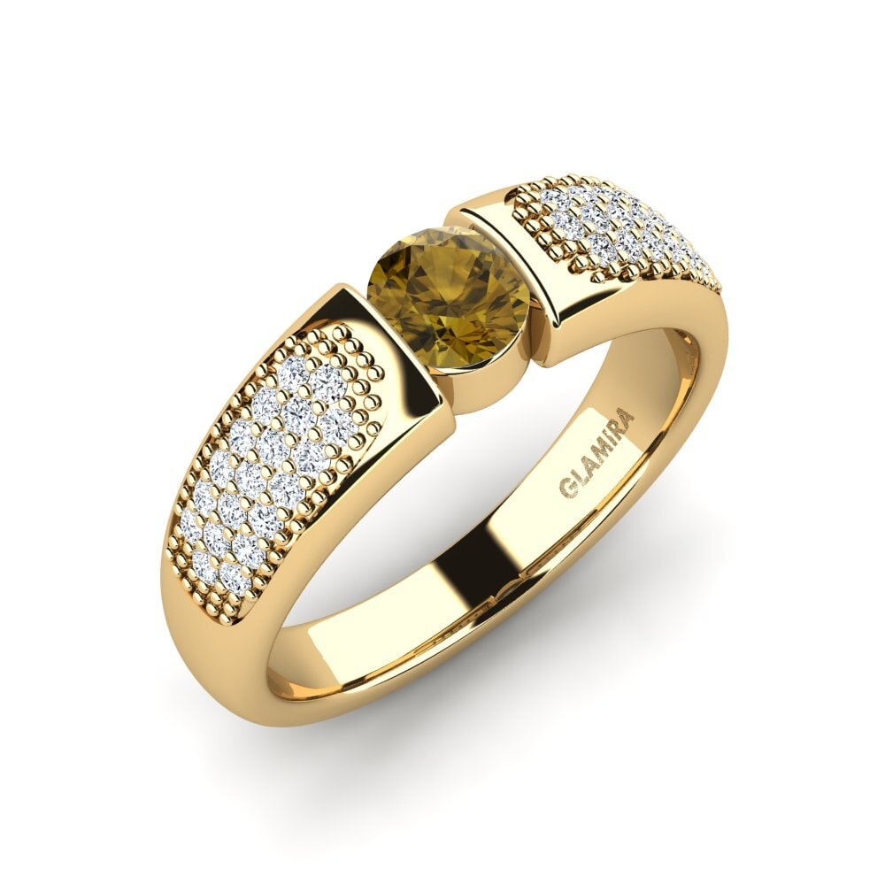 Brown Zircon Engagement Ring Velaend