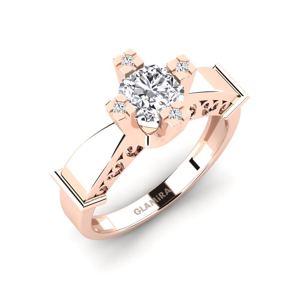 9ct Rose Gold Round Lab Grown Diamond Engagement Ring Yablet