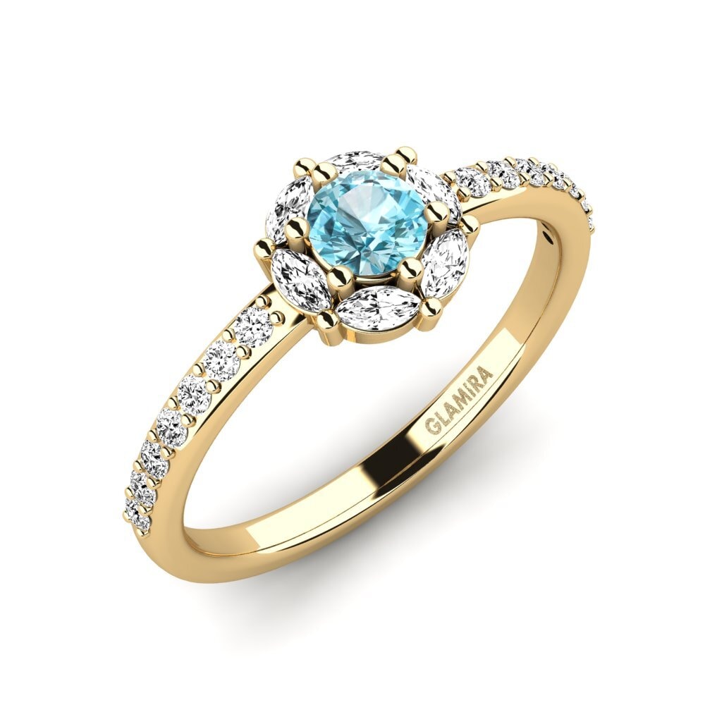 Circón Azul Anillo de compromiso Zayolo