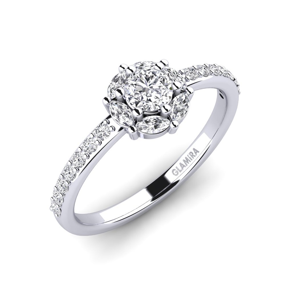 18ct White Gold Diamond Engagement Ring Zayolo