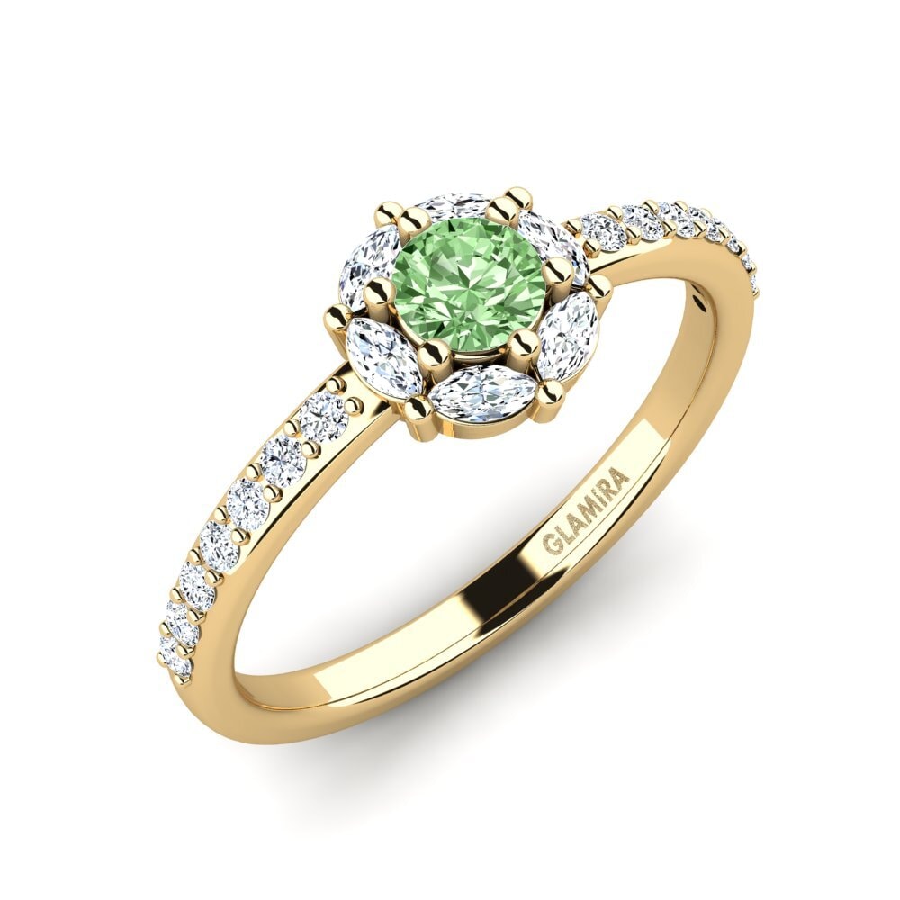 Diamante Verde Anillo de compromiso Zayolo