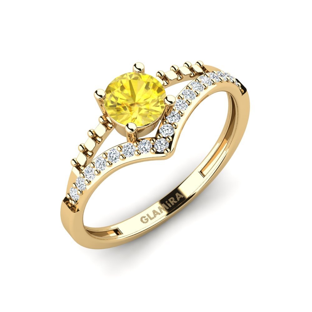 Yellow Sapphire Engagement Ring Zensben