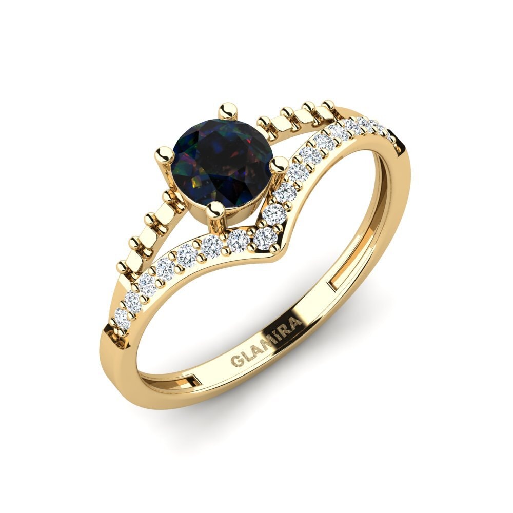 Black Opal Engagement Ring Zensben