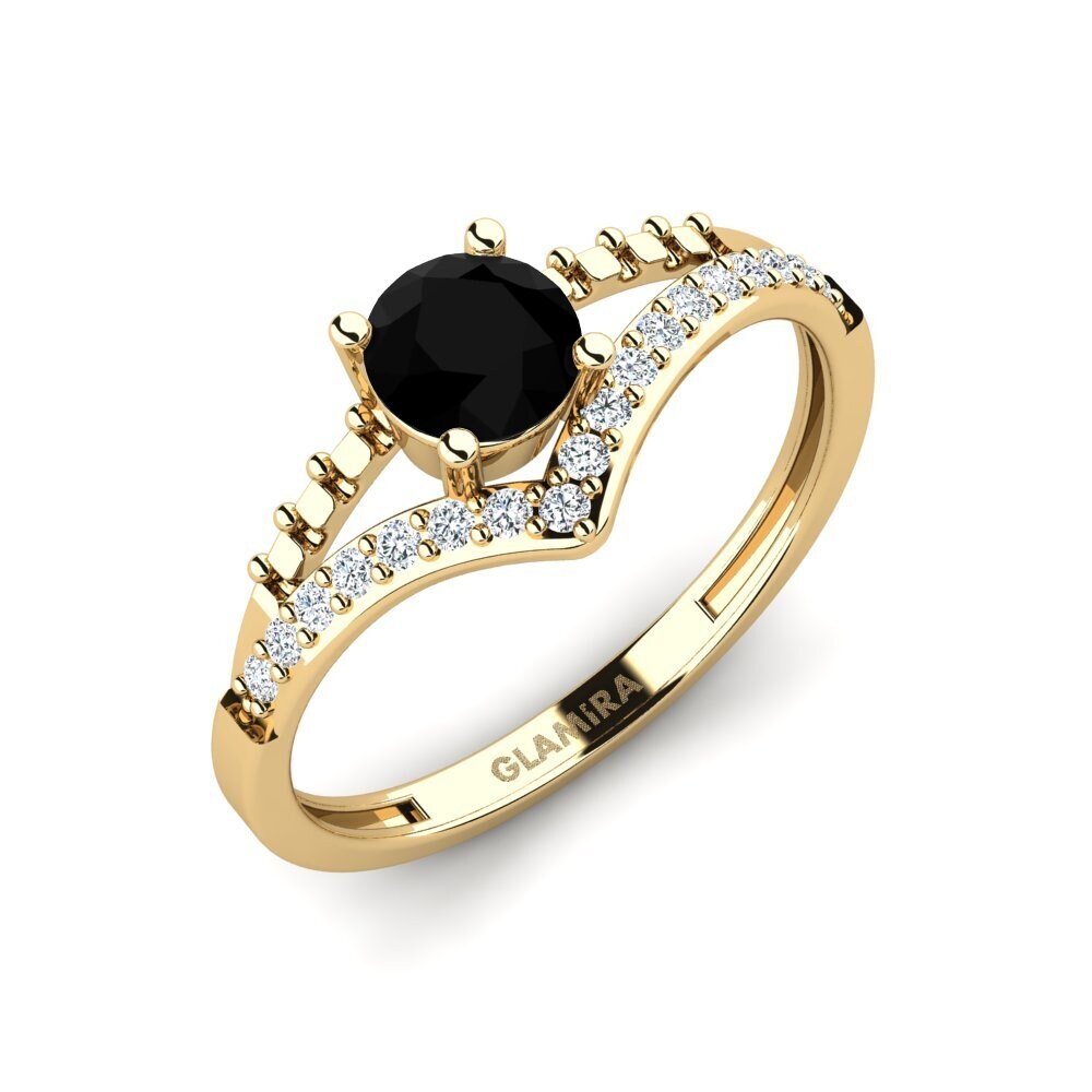Zafiro negro Anillo de compromiso Zensben