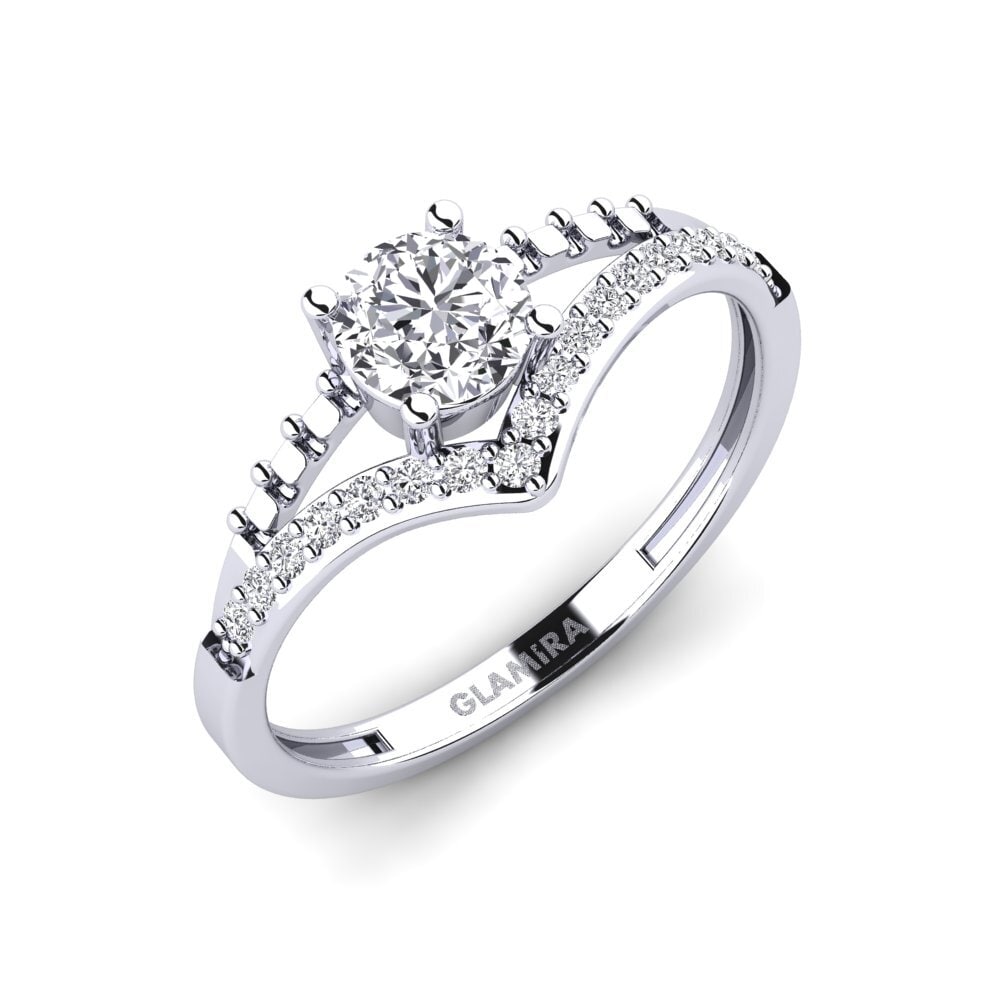 9ct White Gold Diamond Engagement Ring Zensben