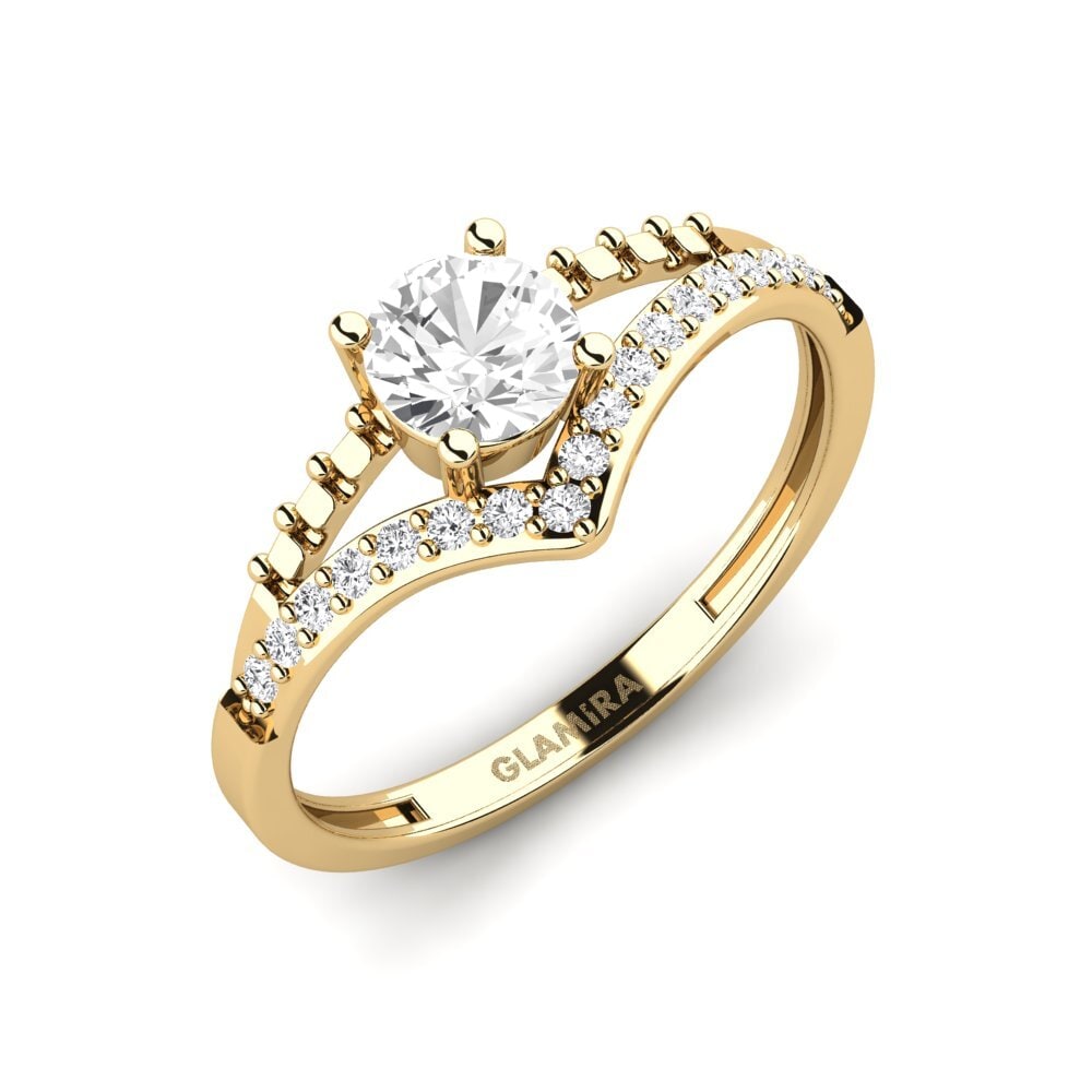 White sapphire Engagement Ring Zensben