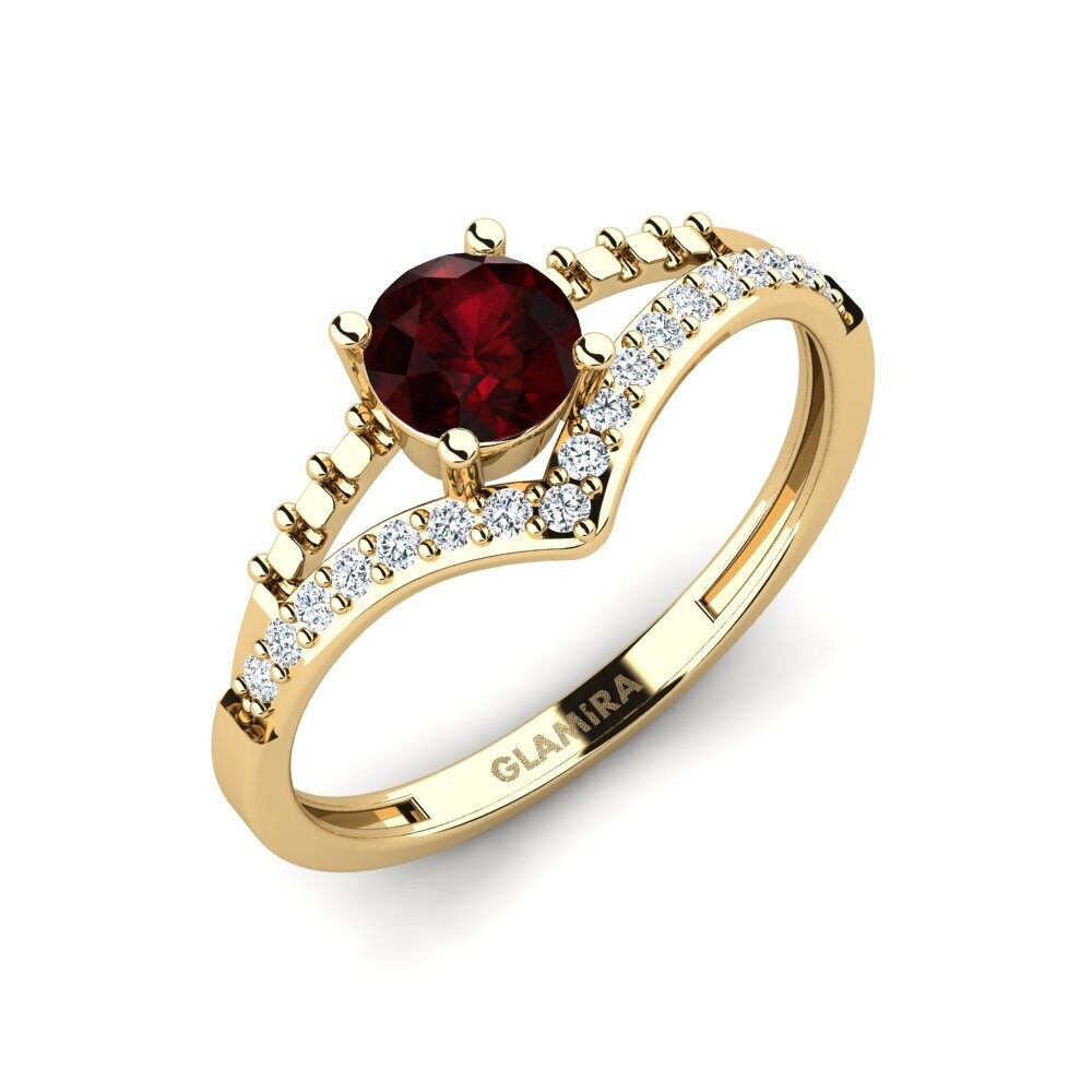 Garnet Engagement Ring Zensben