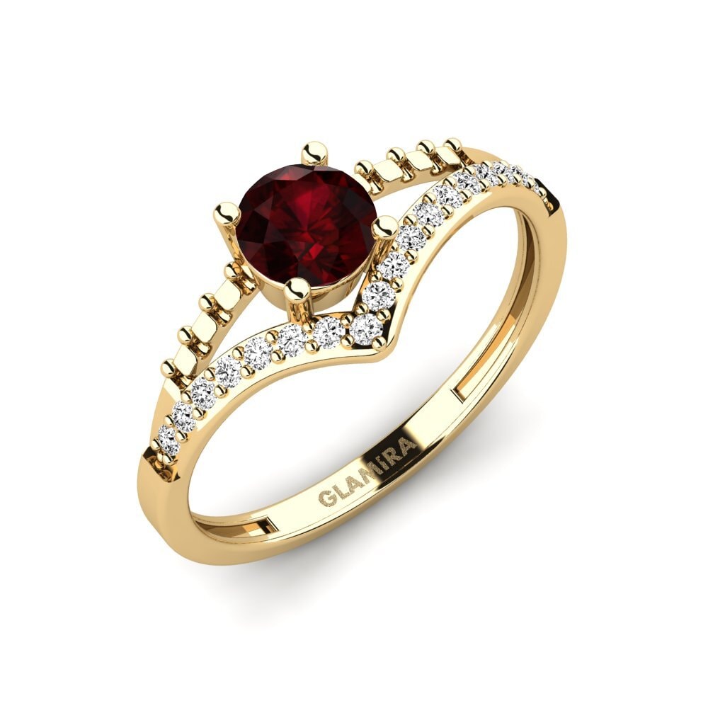 Garnet Engagement Ring Zensben
