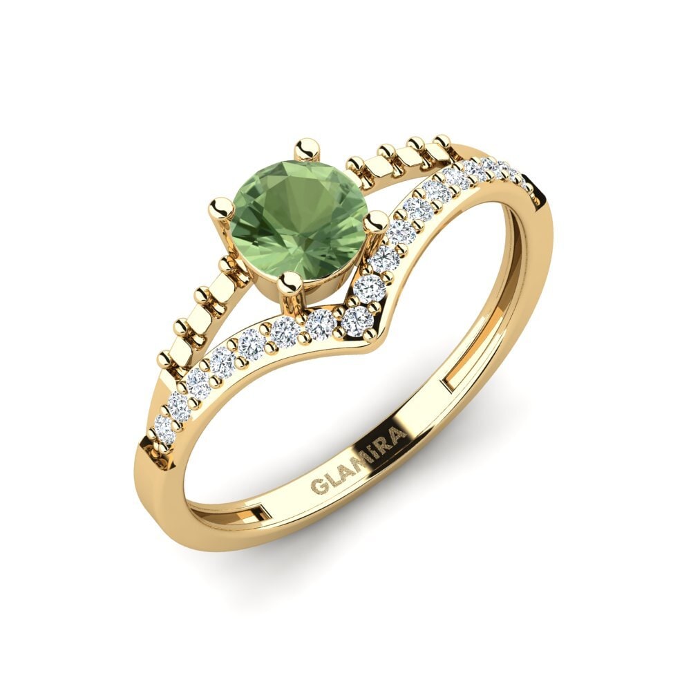 Green Sapphire Engagement Ring Zensben