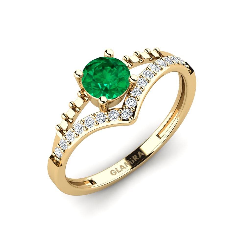 Emerald (Lab Created) Engagement Ring Zensben