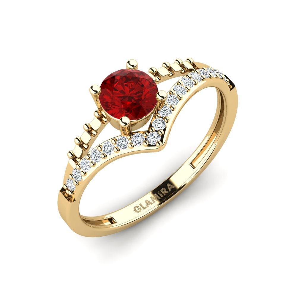 Ruby (Lab Created) Engagement Ring Zensben
