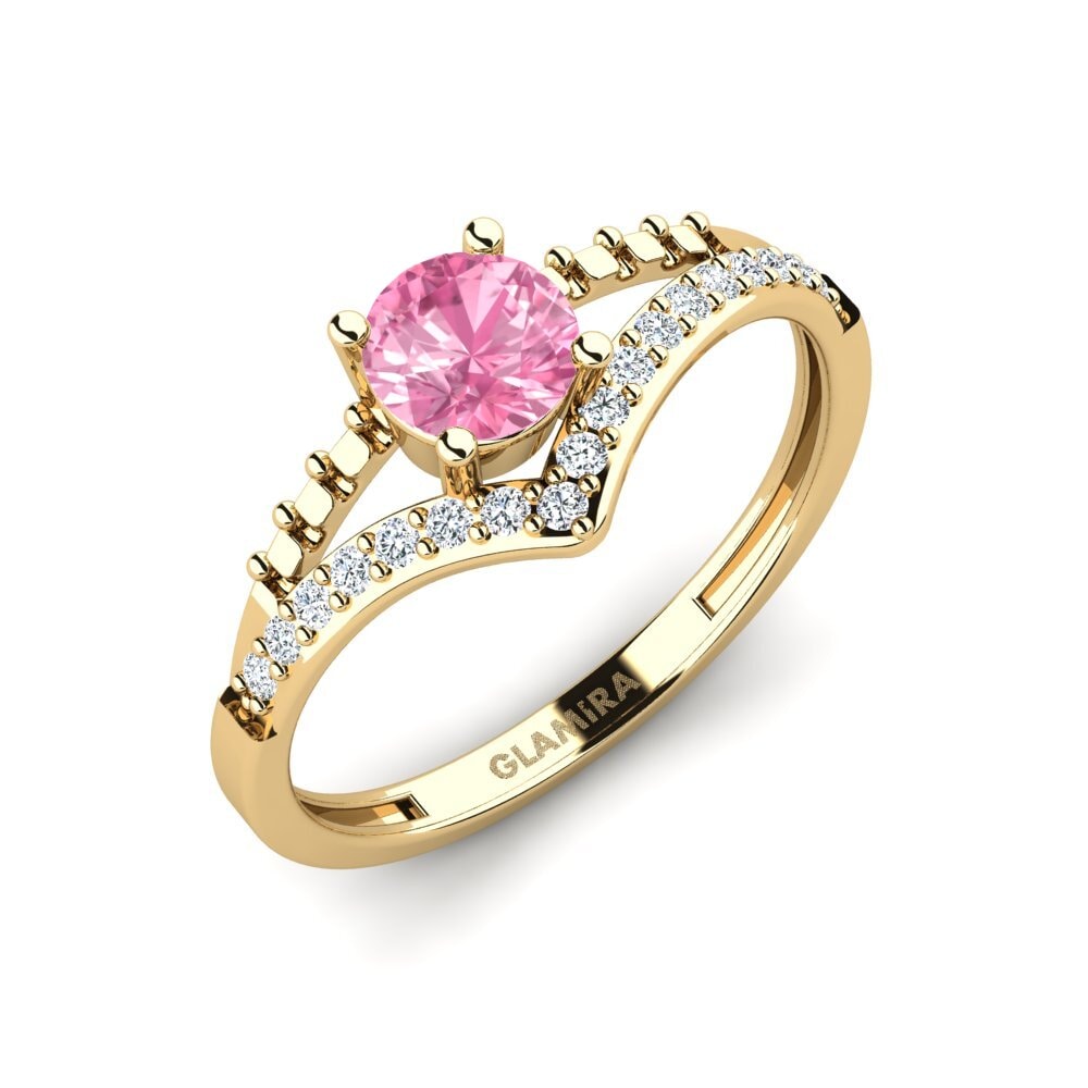 Rund Rosa Saphir Verlobungsring Zensben