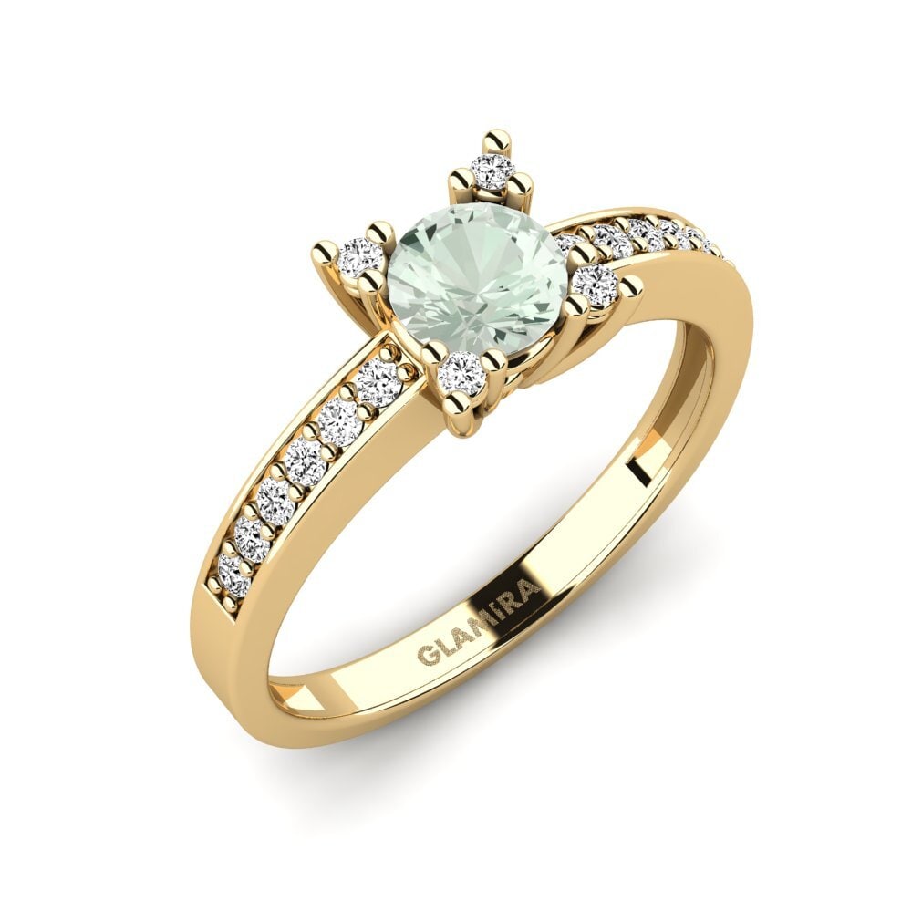 Green Amethyst Engagement Ring Ziboat