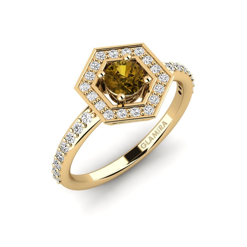 Brown Zircon Engagement Ring Zoache