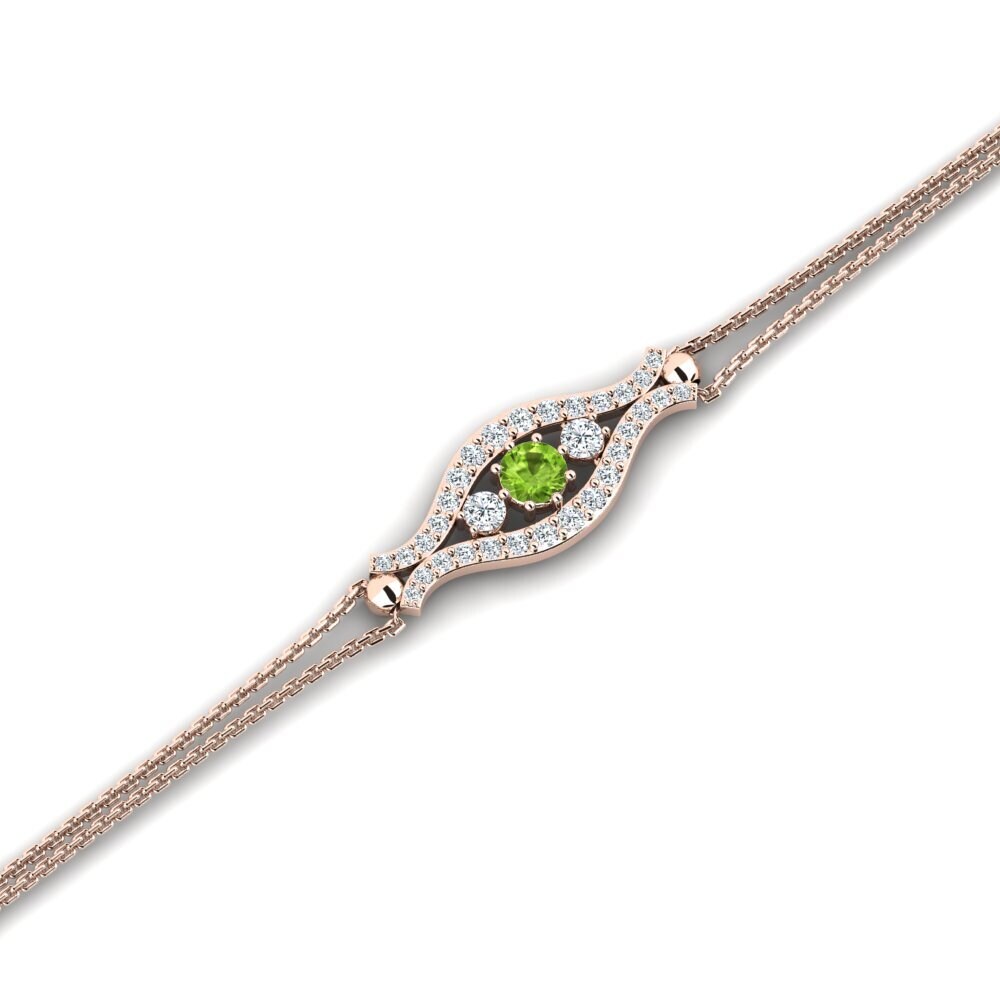9ct Rose Gold Peridot Women's Bracelet Alvins