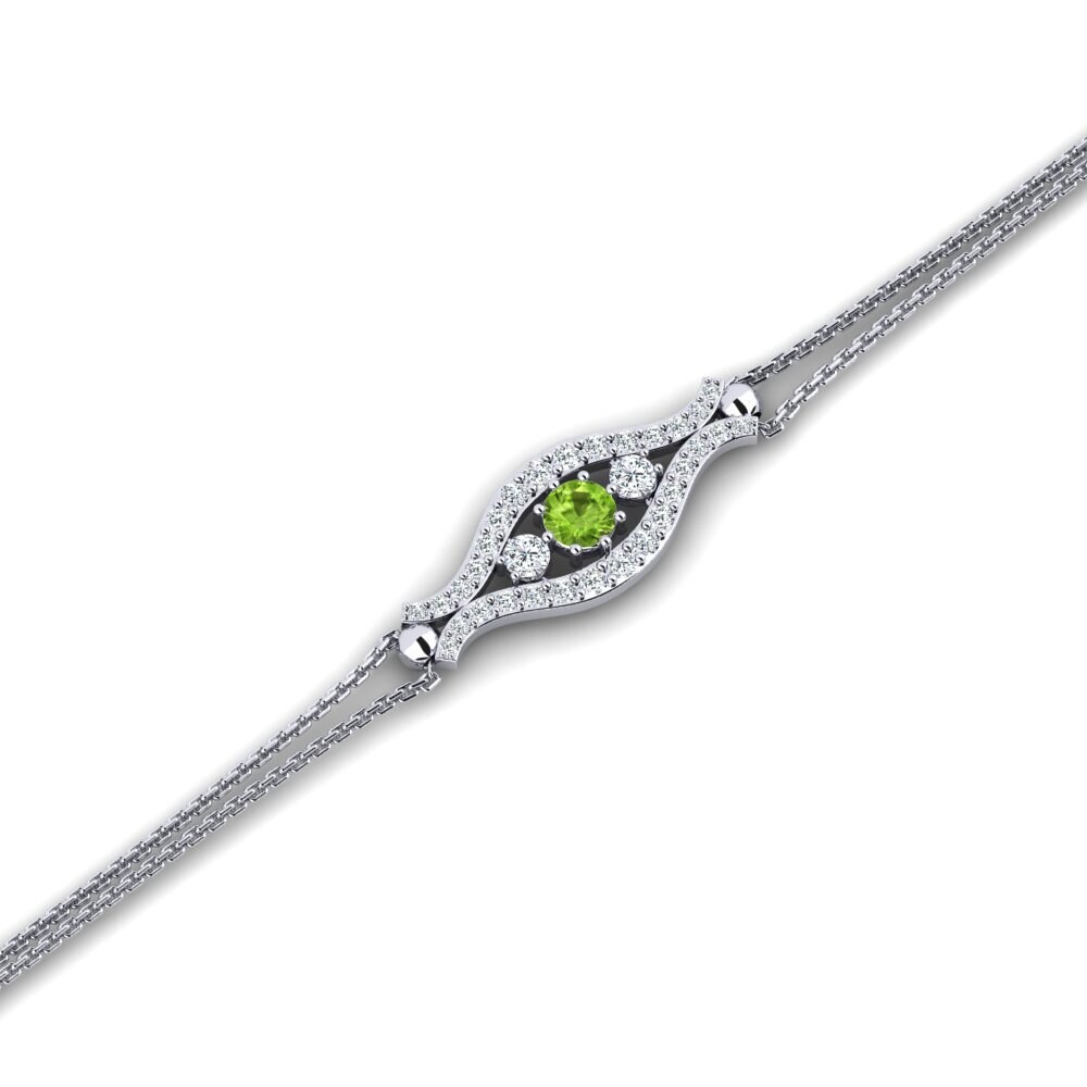 18k White Gold Peridot Women's Bracelet Alvins