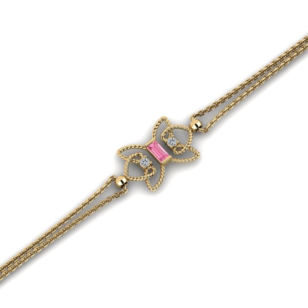 Baguette Pink Sapphire Women's Bracelet Ezhorir