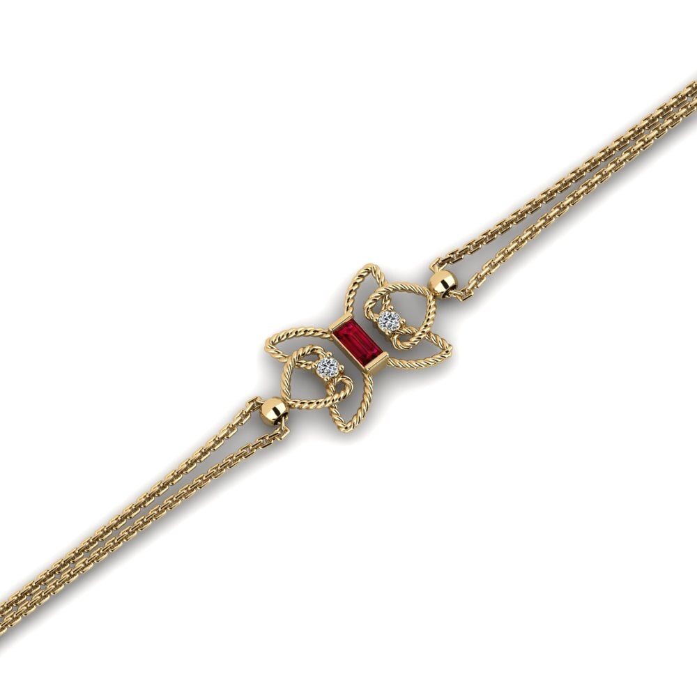 Baguette Red Zirconia Women's Bracelet Ezhorir