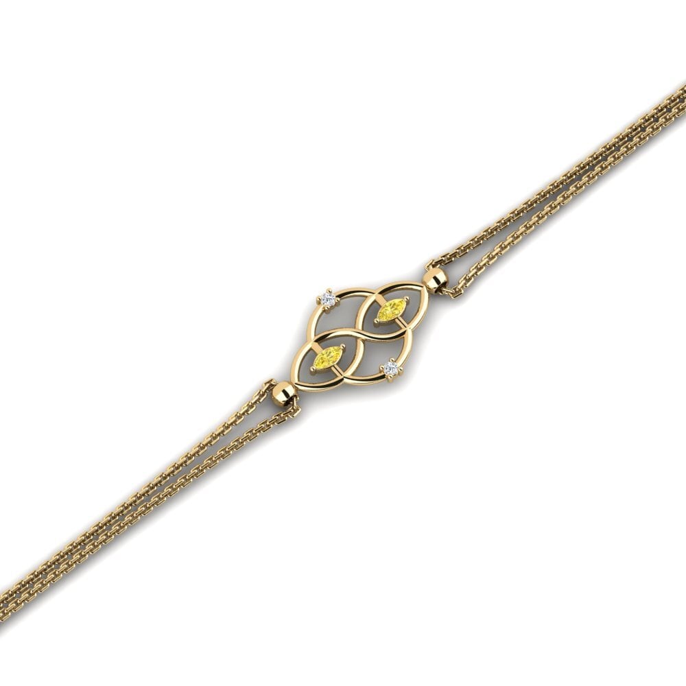 Marquise Yellow Sapphire Women's Bracelet Ezmirassin
