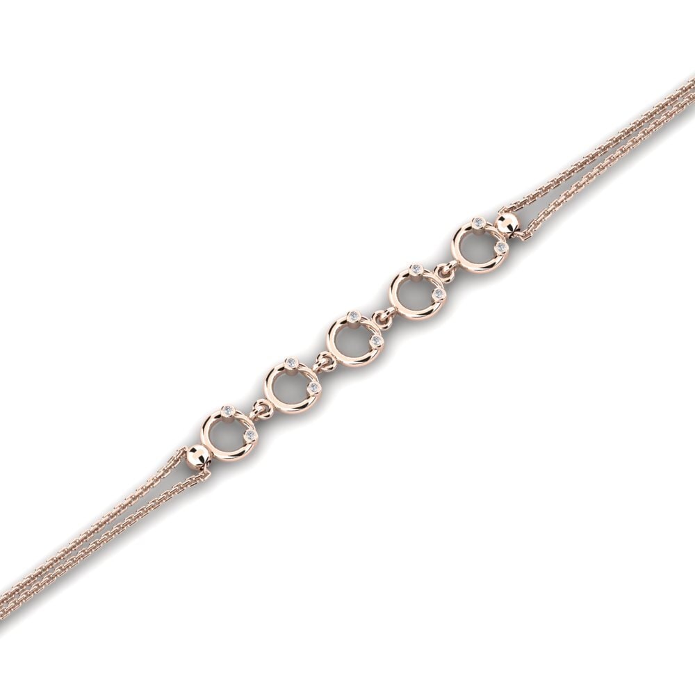 9k Oro Rosa Diamante cultivado en laboratorio Pulsera de Mujer Nodded