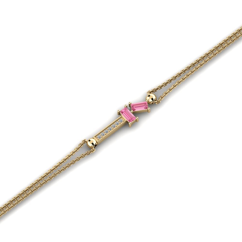 Baguette Pink Sapphire Women's Bracelet Wowita