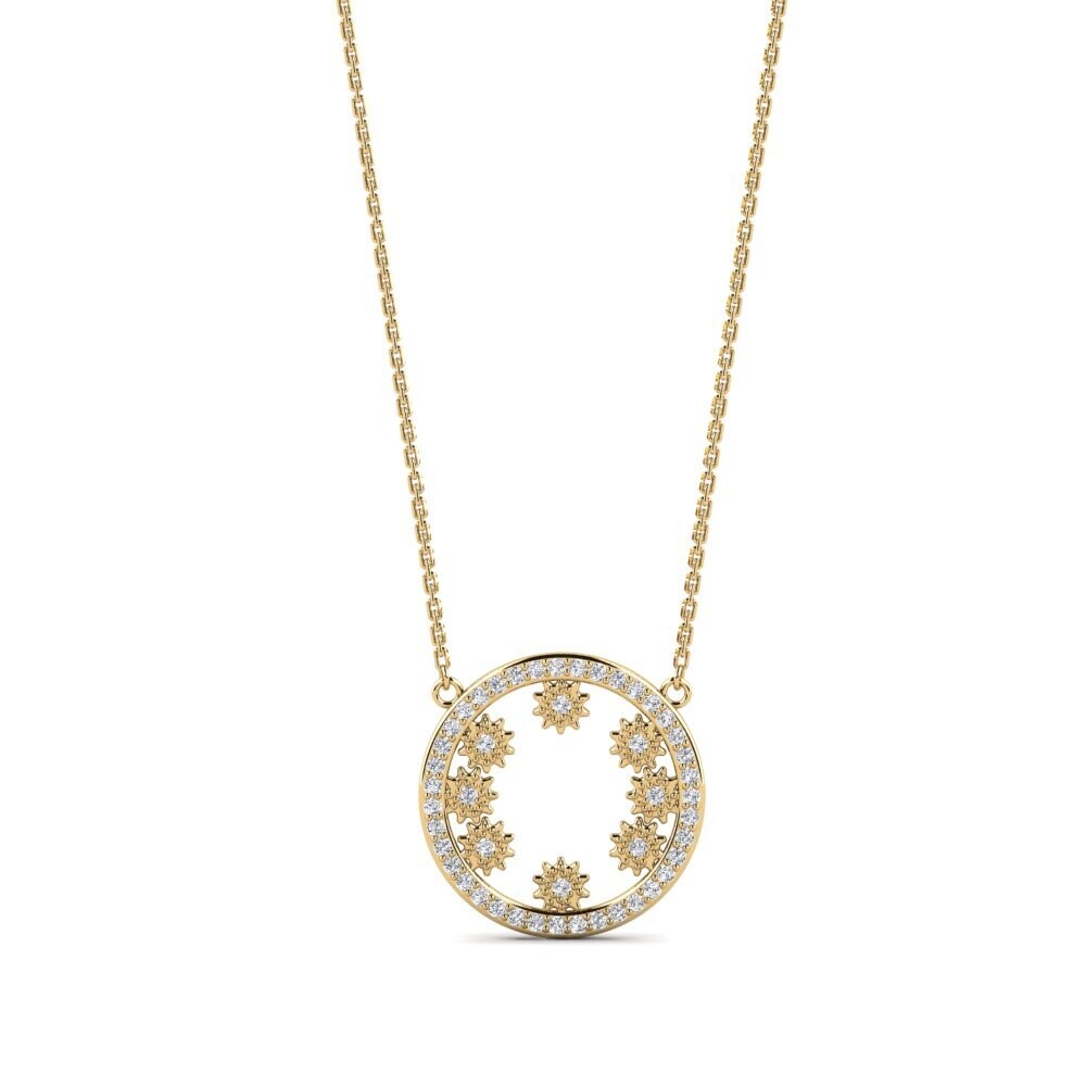 Compre Collar de Mujer Abutt en corte Redondo 0.376 Quilates 18k Oro ...