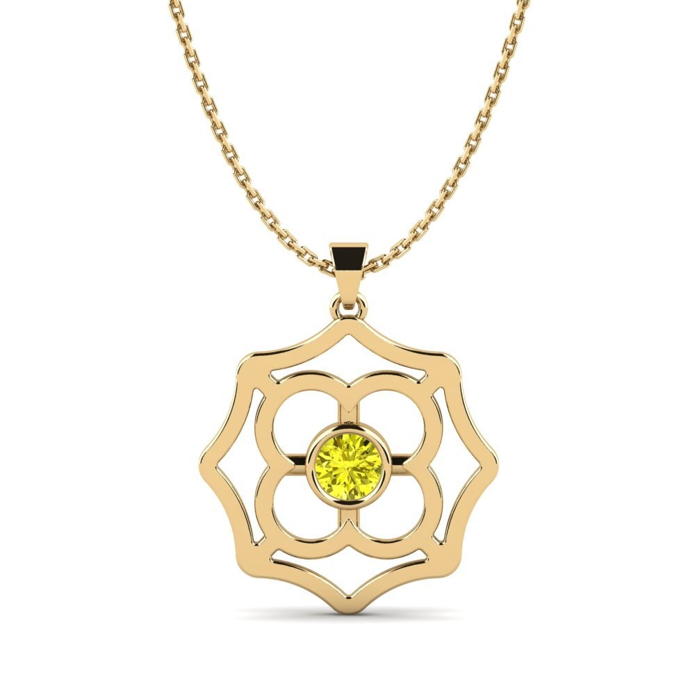 Gele Diamant Dames Hanger Afunde