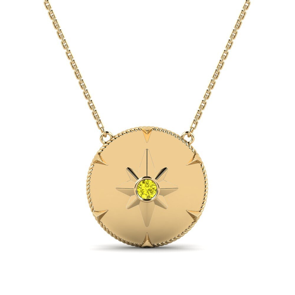 Gele Diamant Ketting Angead