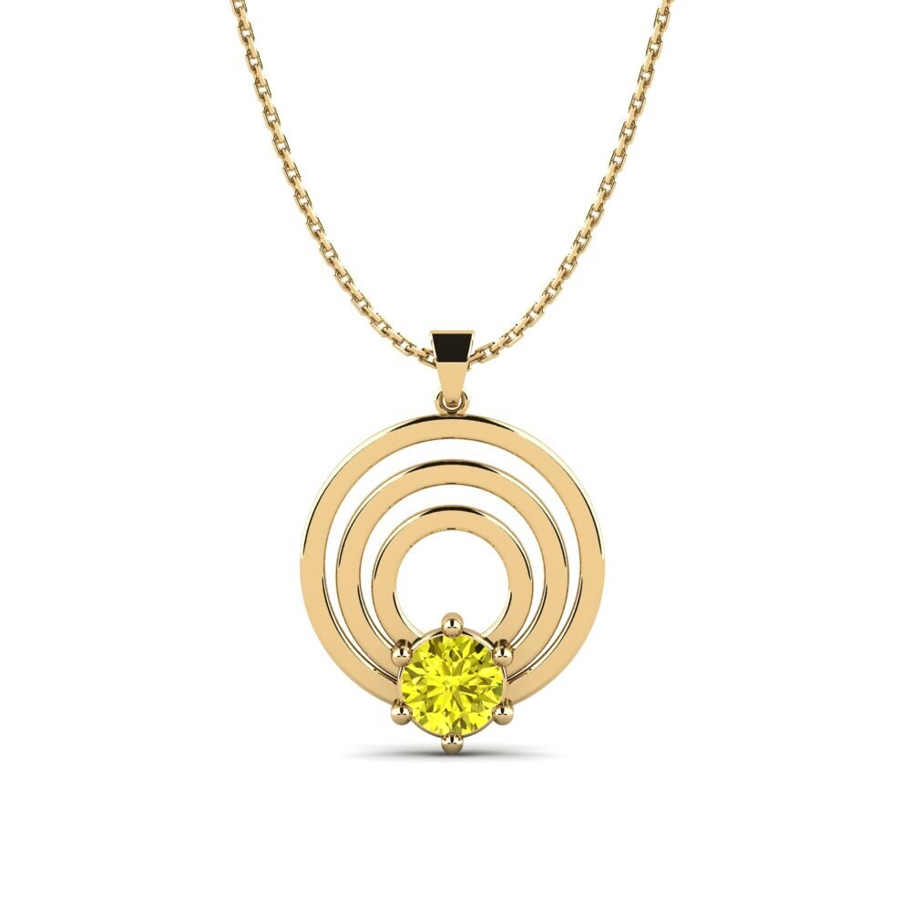 Gele Diamant Dames Hanger Ccedd